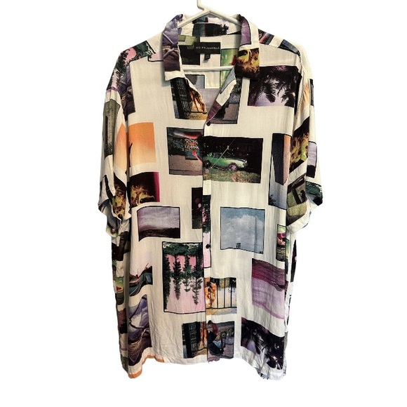 Hawaiian Style Camp Shirt Resort Photo Vacation Buttonup California Miami 2x - Picture 2 of 6